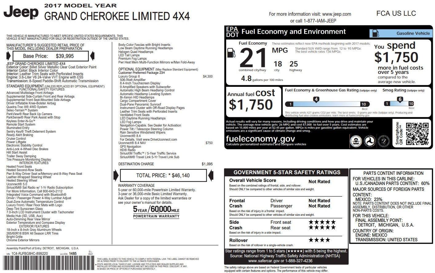 2017 Jeep Grand Cherokee Limited