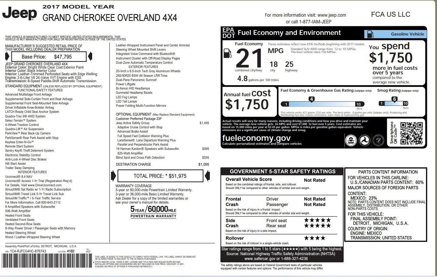 2017 Jeep Grand Cherokee Overland