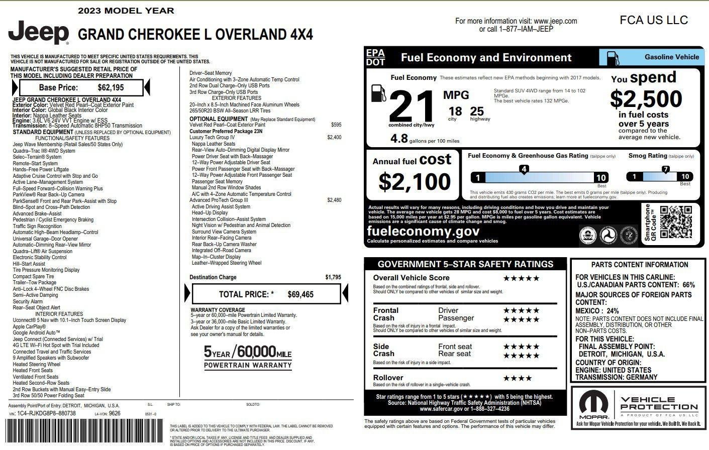 2023 Jeep Grand Cherokee L Overland