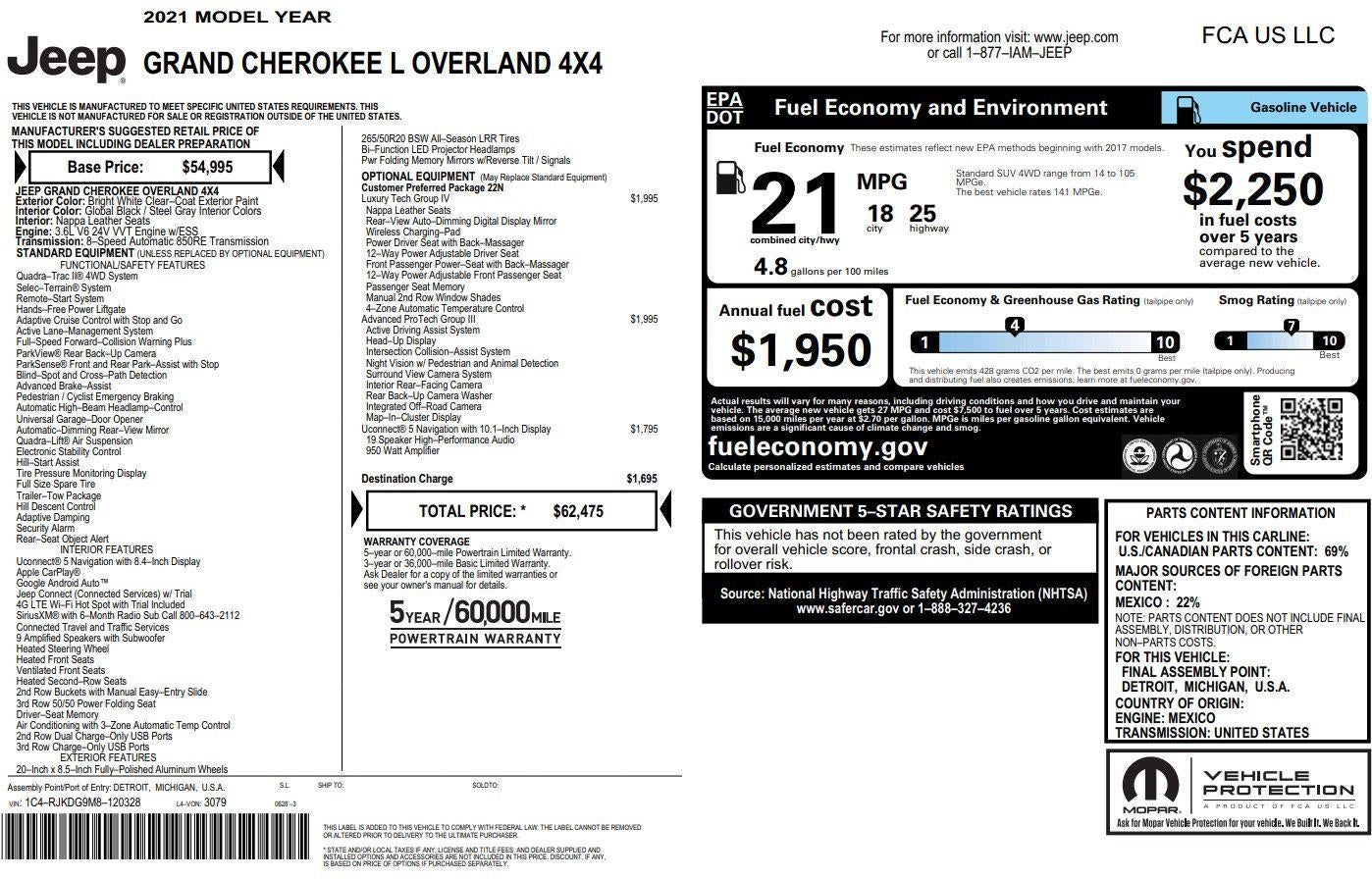 2021 Jeep Grand Cherokee L Overland