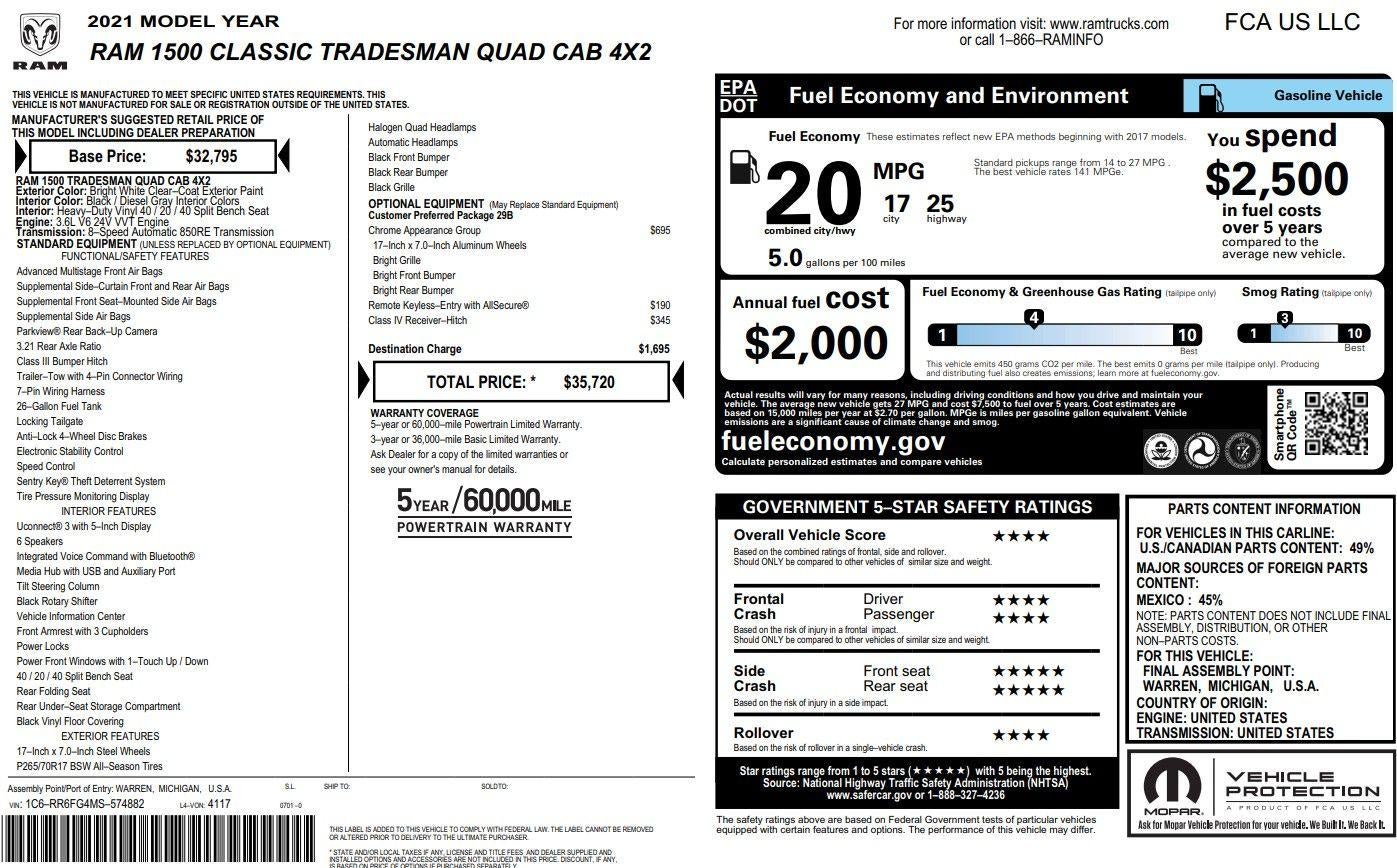 2021 RAM 1500 Classic Tradesman