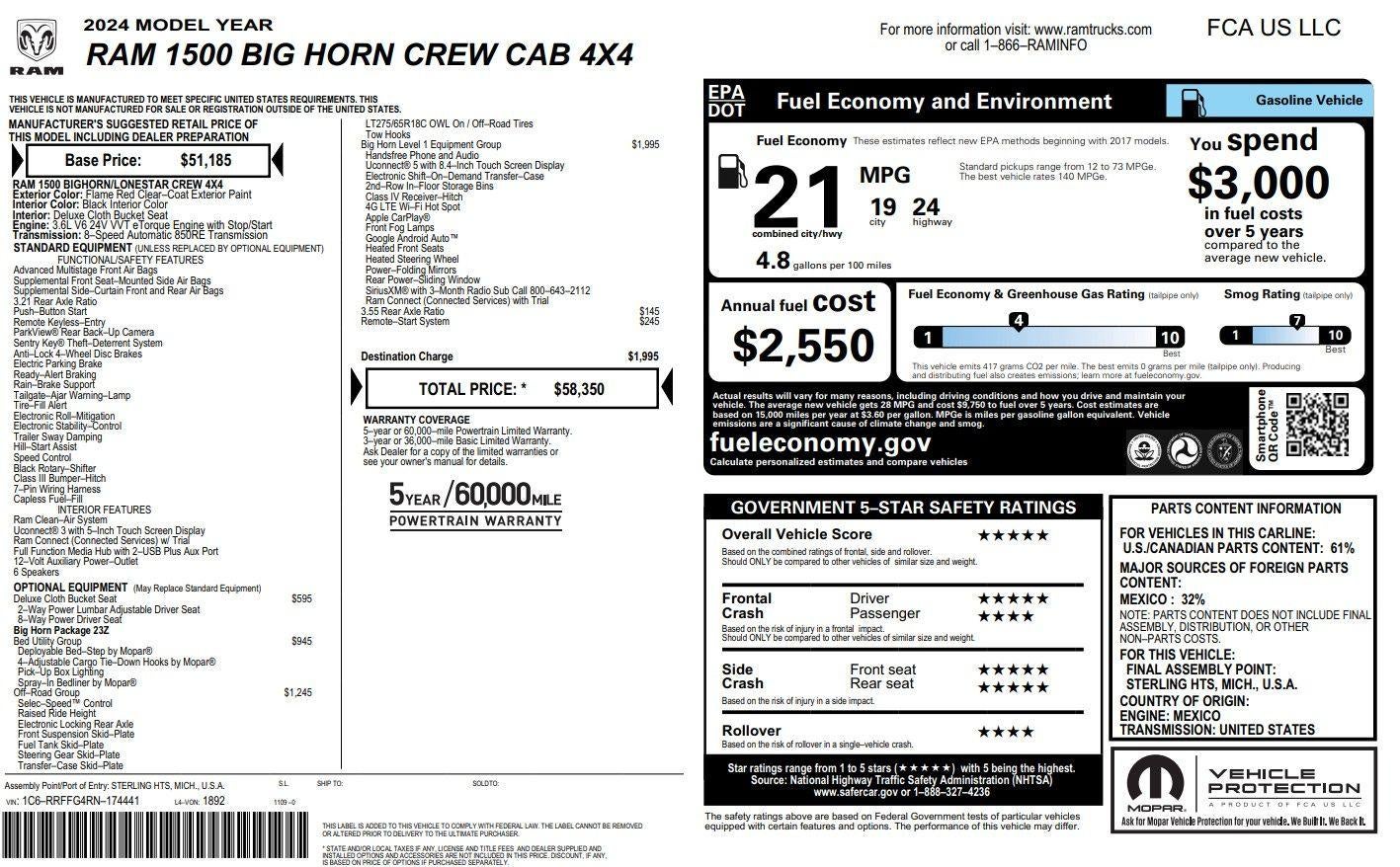 2024 RAM 1500 Big Horn/Lone Star