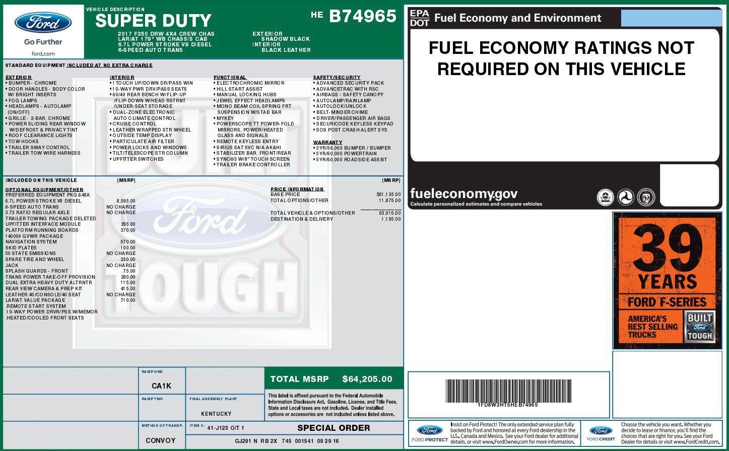 2017 Ford Super Duty F-350 DRW Lariat