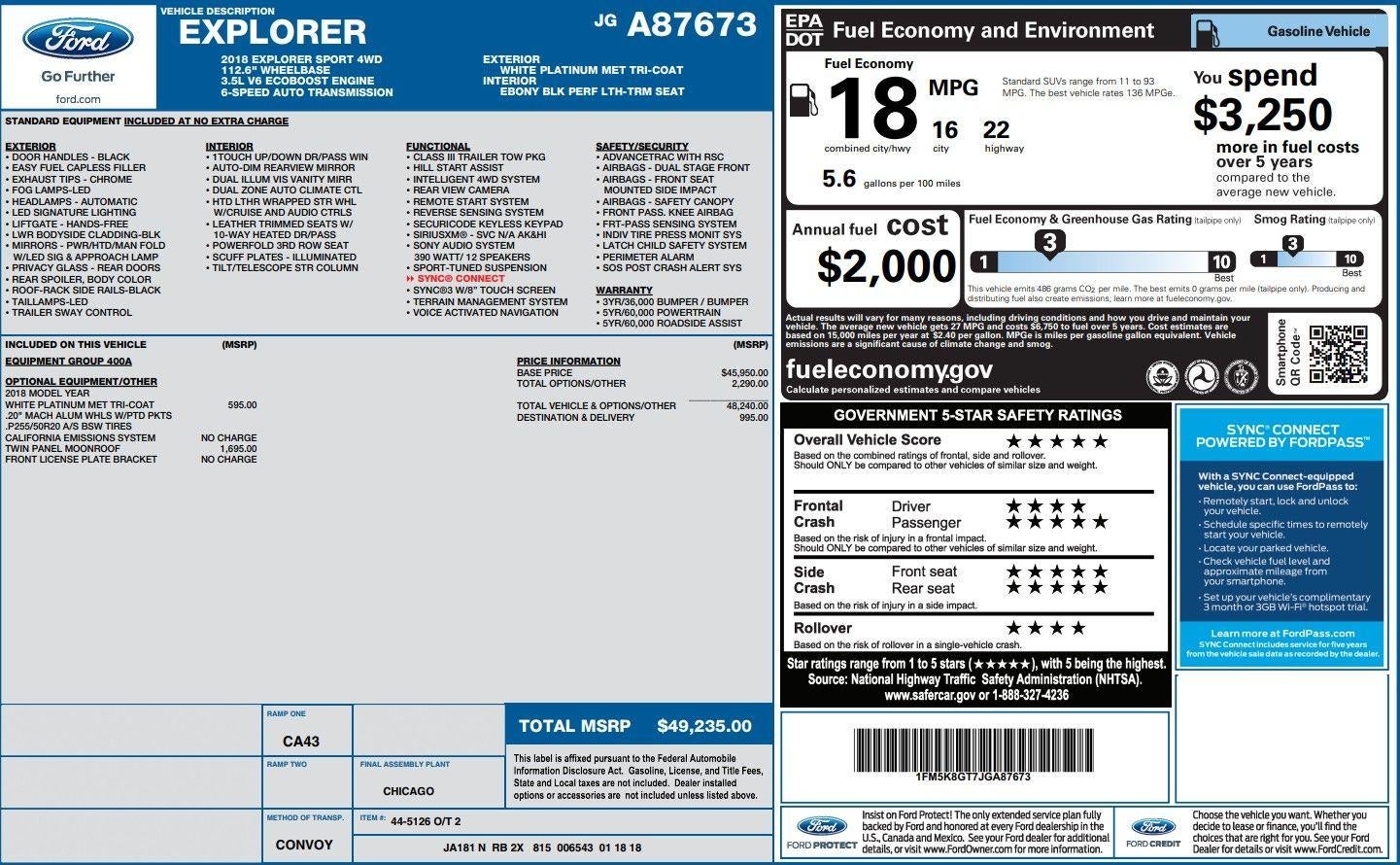 2018 Ford Explorer Sport