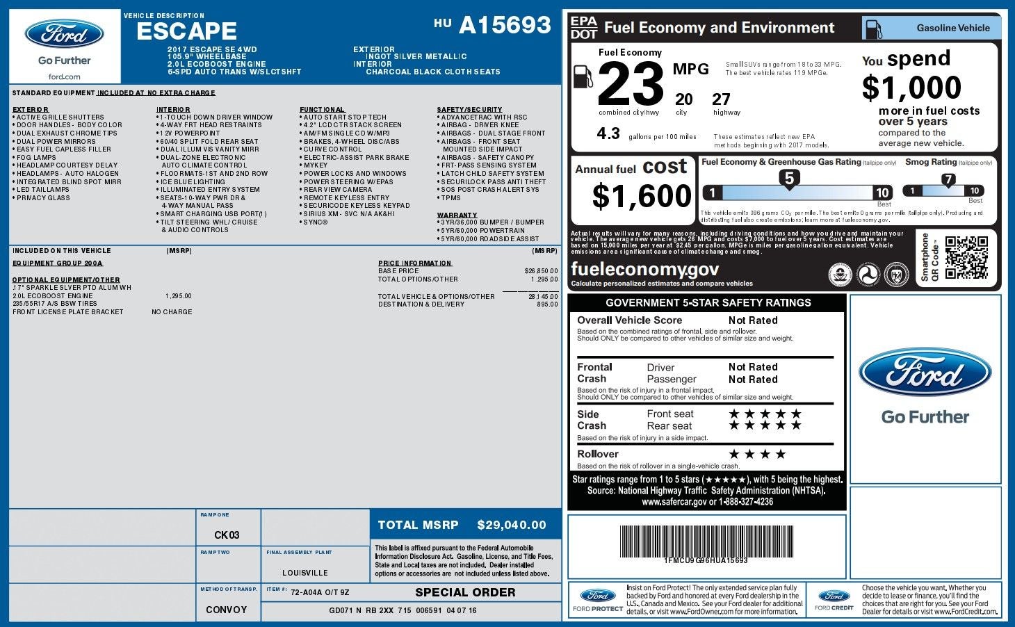 2017 Ford Escape Base