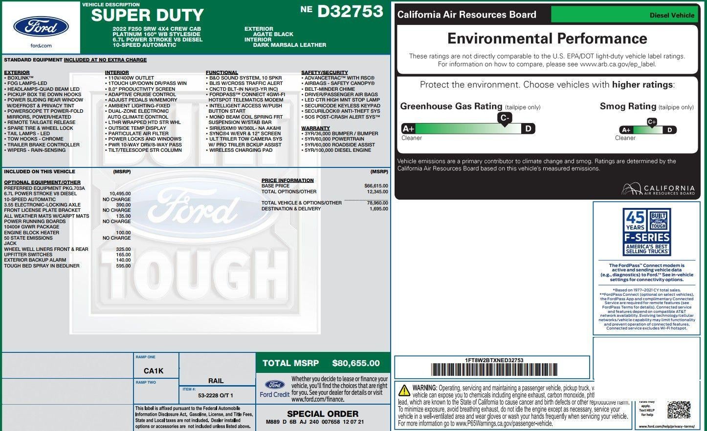 2022 Ford Super Duty F-250 SRW Platinum