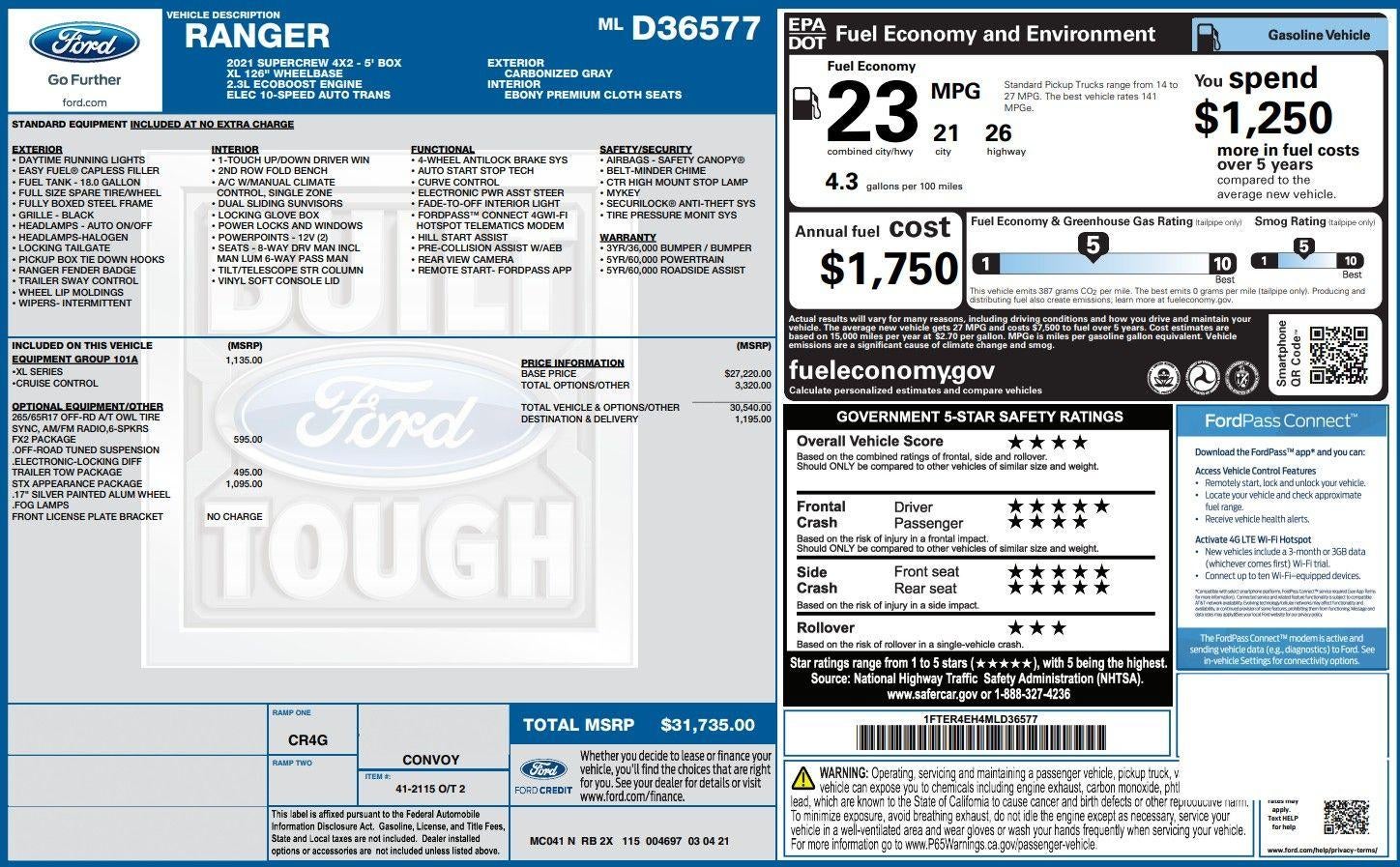 2021 Ford Ranger XL