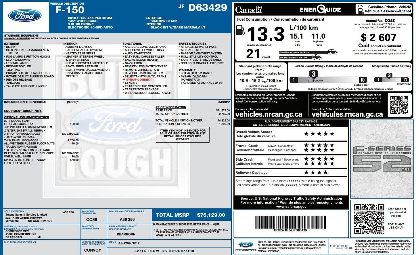 2018 Ford F-150 Platinum