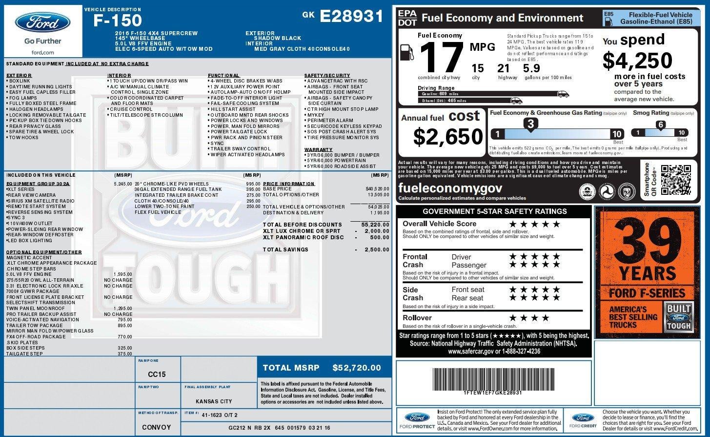 2016 Ford F-150 XLT