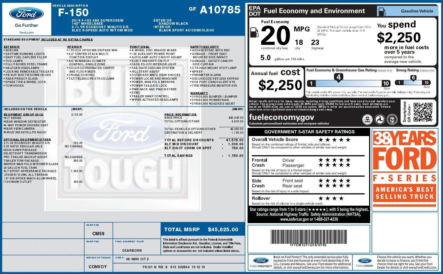 2016 Ford F-150 XLT