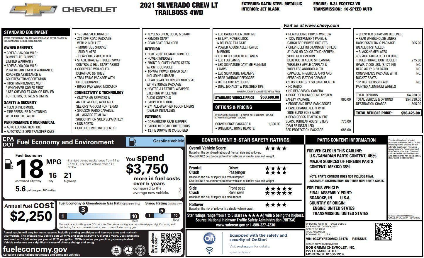 2021 Chevrolet Silverado 1500 LT Trail Boss