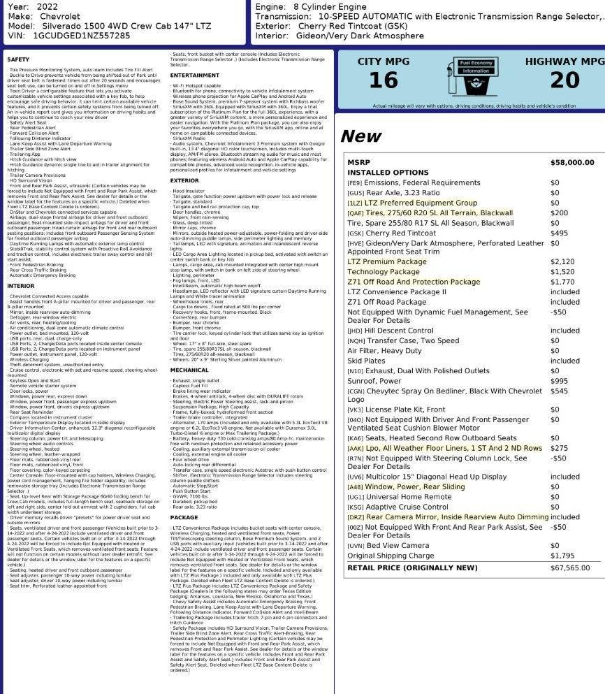 2022 Chevrolet Silverado 1500 LTZ