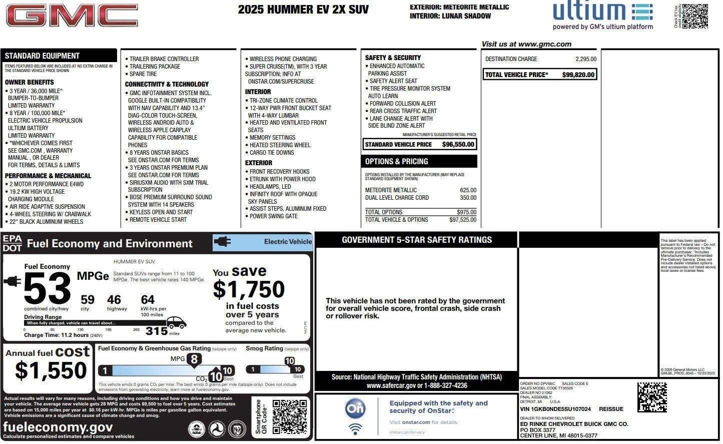2025 GMC HUMMER EV SUV 2X