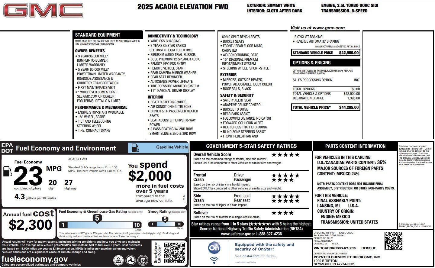 2025 GMC Acadia Elevation