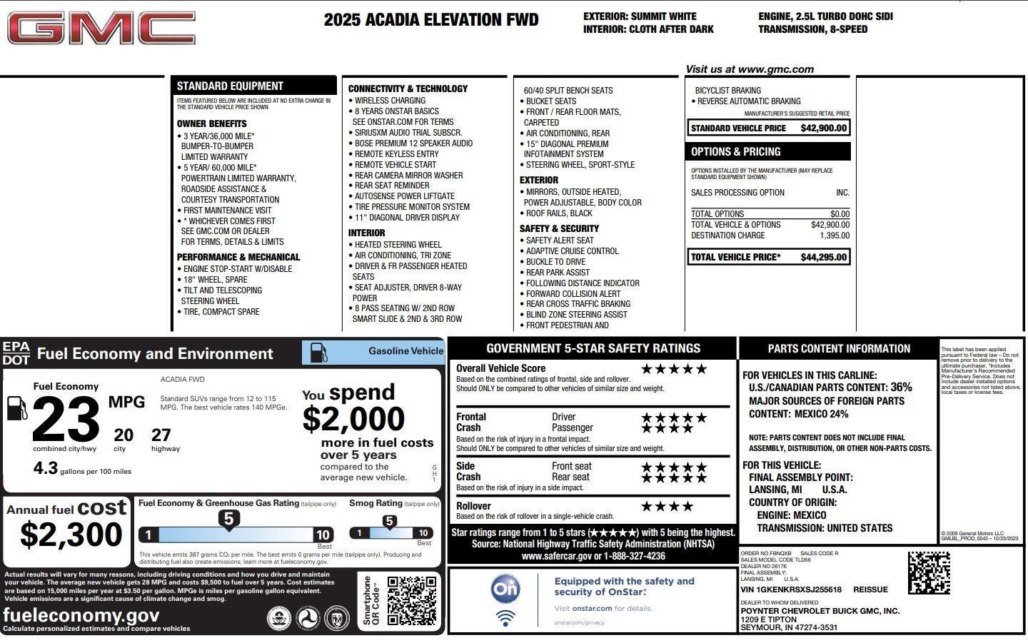 2025 GMC Acadia Elevation