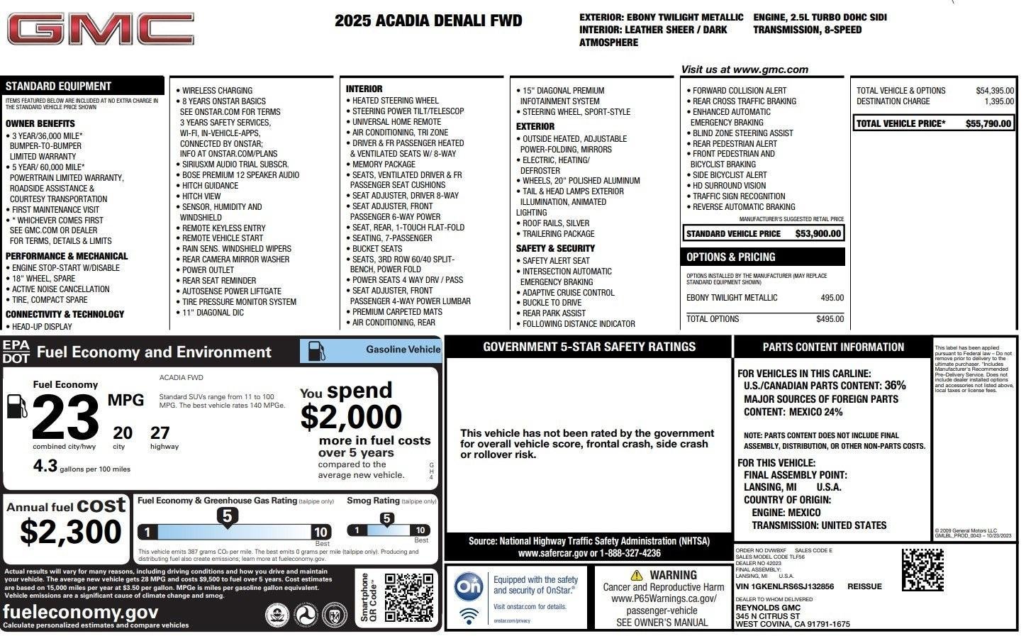 2025 GMC Acadia Denali