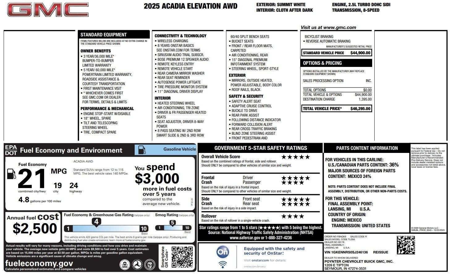 2025 GMC Acadia Elevation