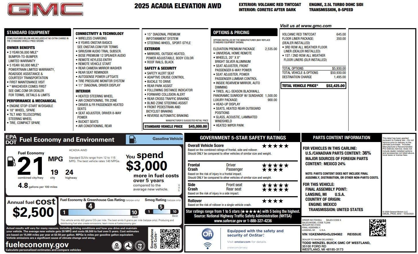 2025 GMC Acadia Elevation