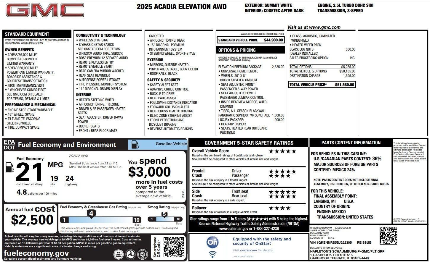 2025 GMC Acadia Elevation