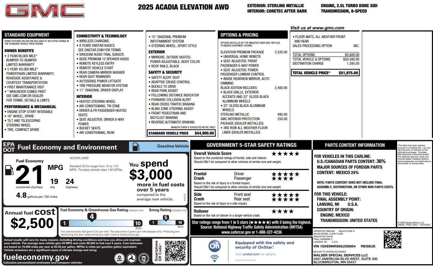 2025 GMC Acadia Elevation