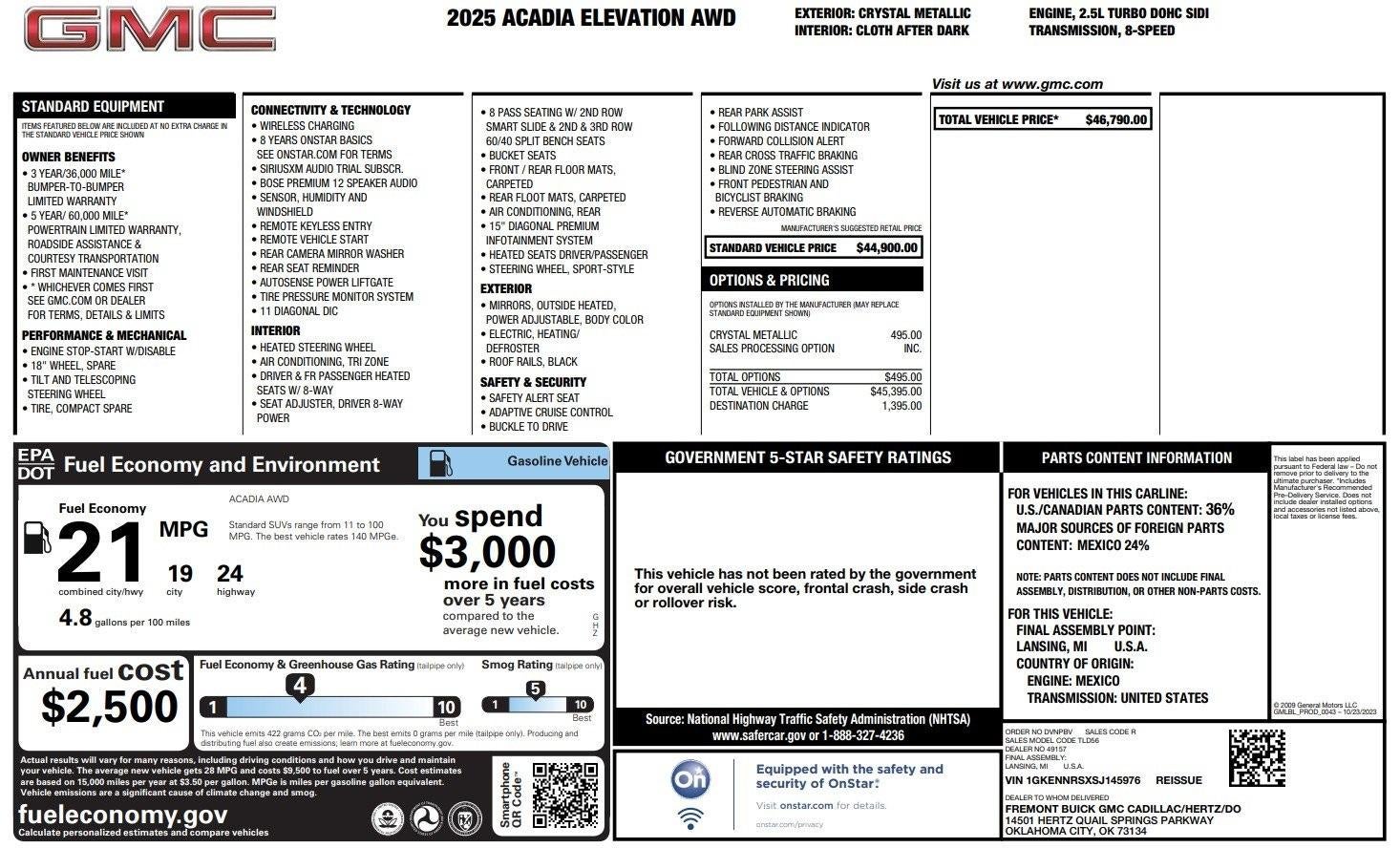 2025 GMC Acadia Elevation