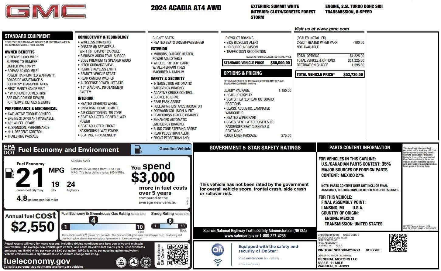 2024 GMC Acadia AT4