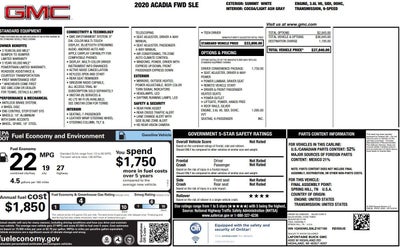 2020 GMC Acadia SLE