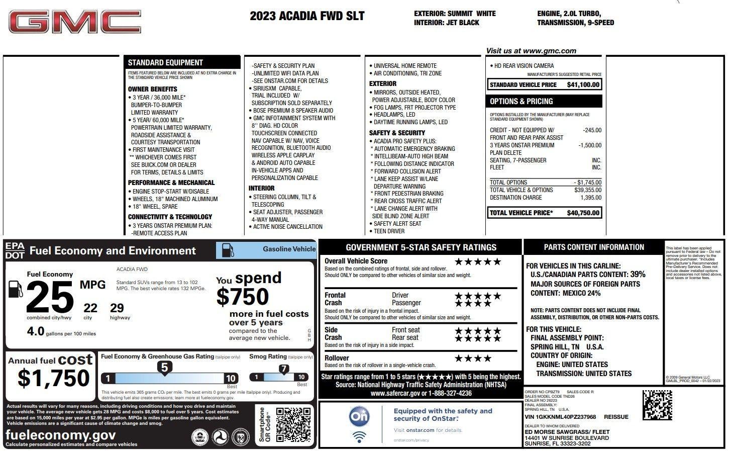 2023 GMC Acadia SLT