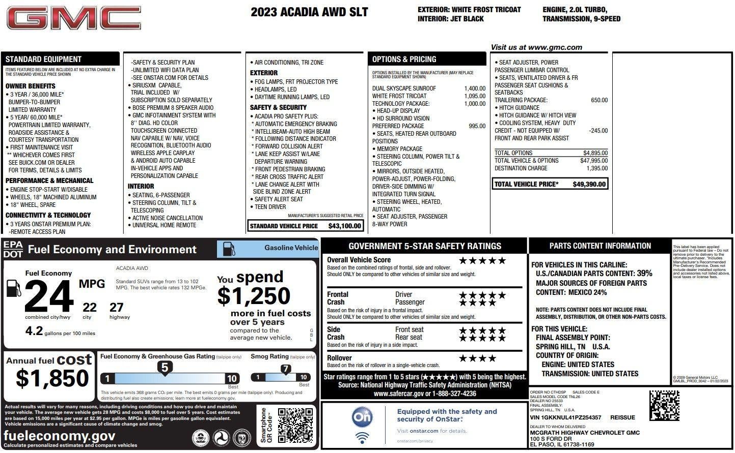 2023 GMC Acadia SLT