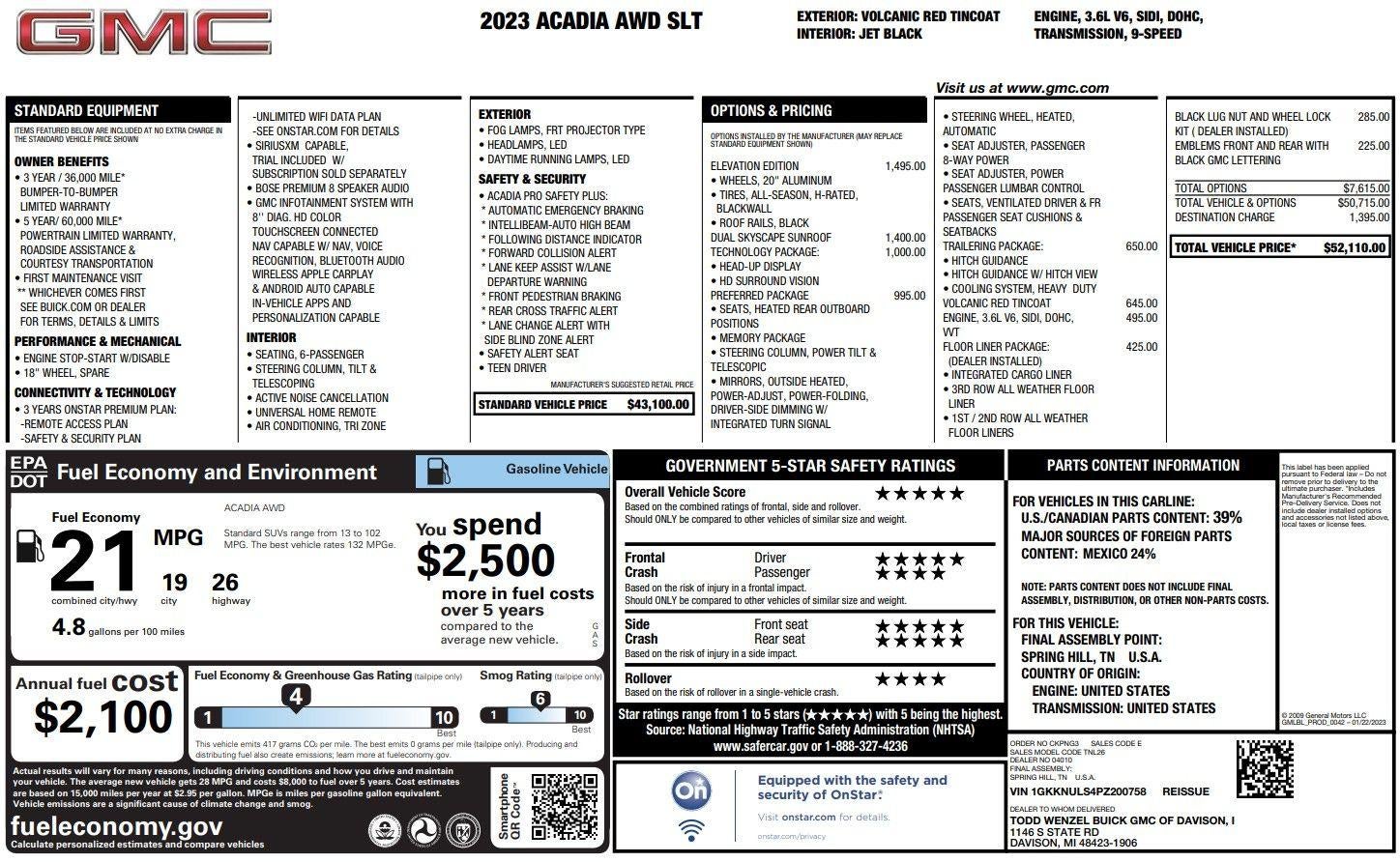 2023 GMC Acadia SLT