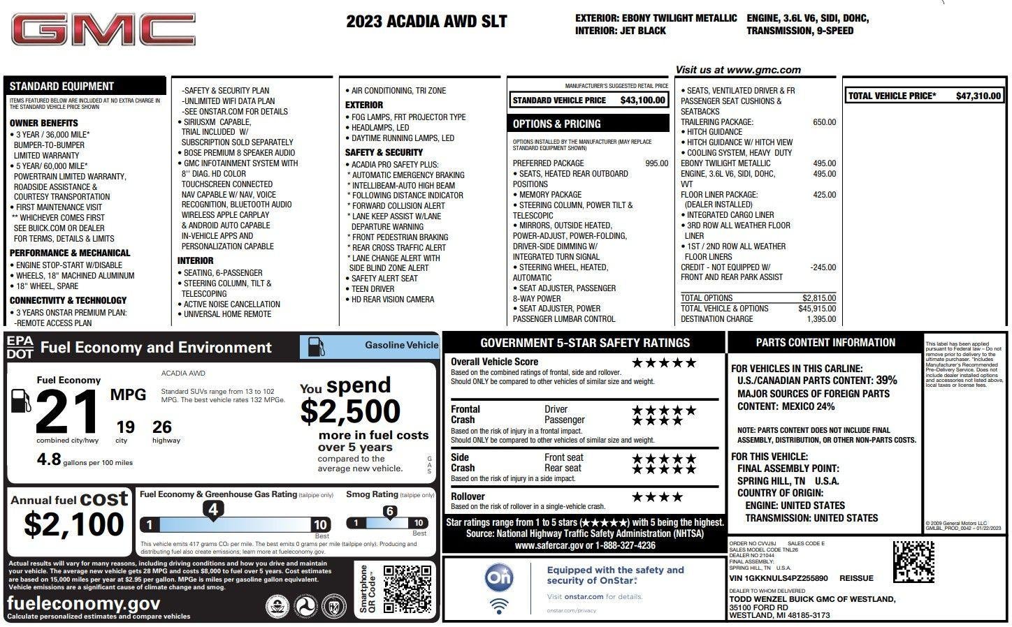 2023 GMC Acadia Base