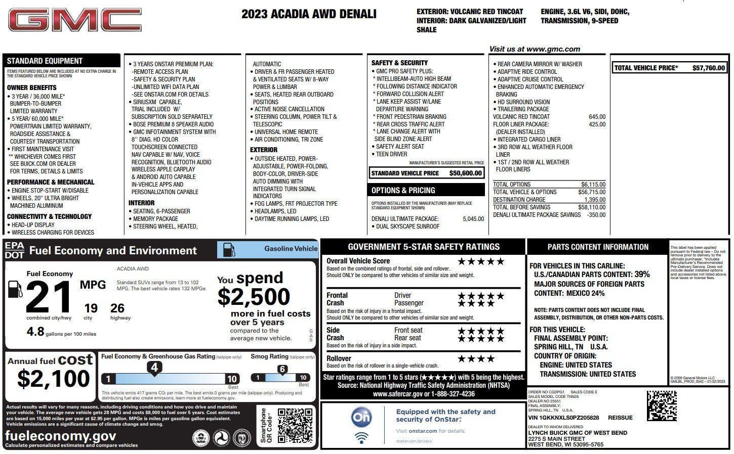 2023 GMC Acadia Denali