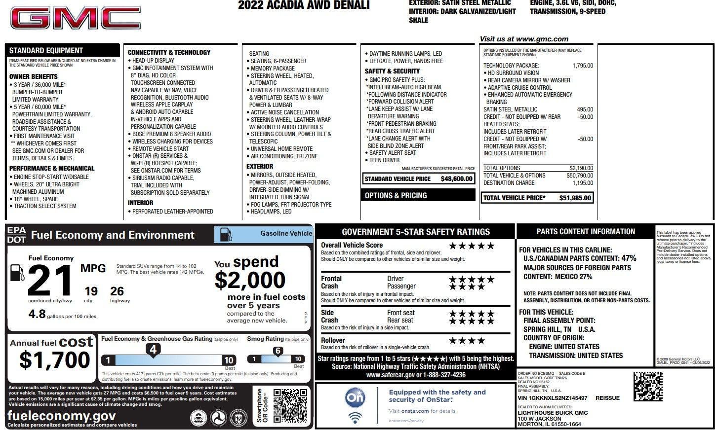 2022 GMC Acadia Denali