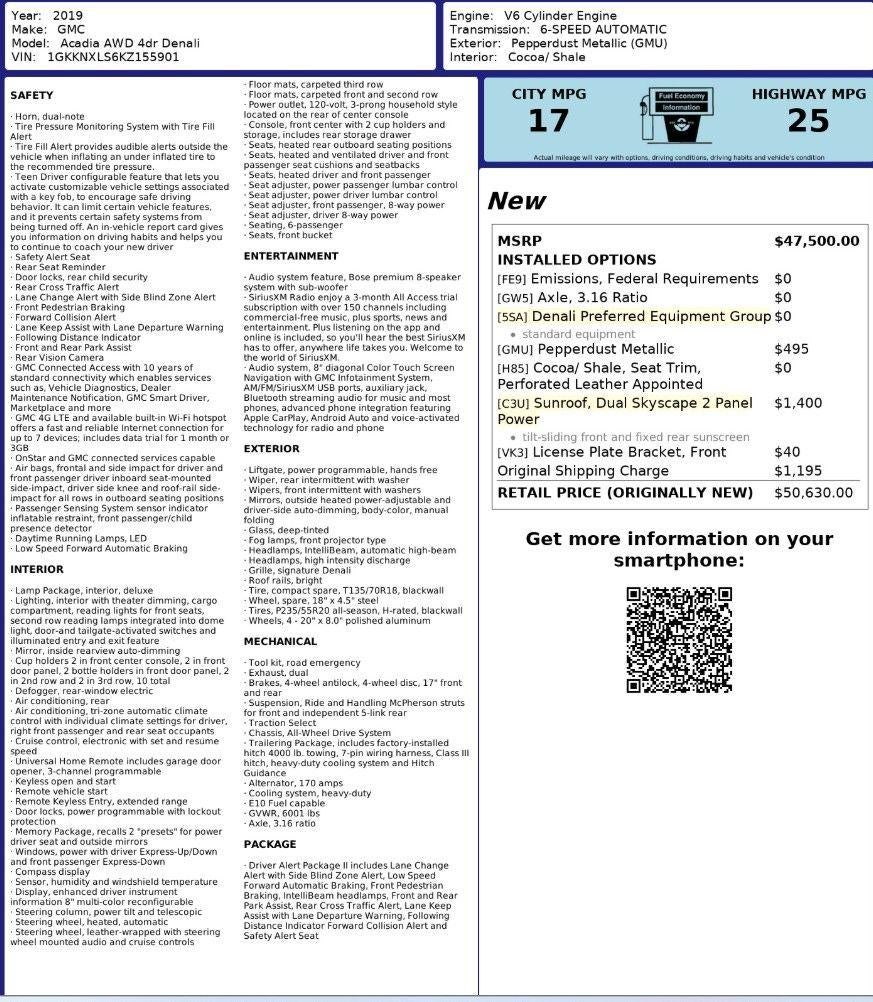 2019 GMC Acadia Denali