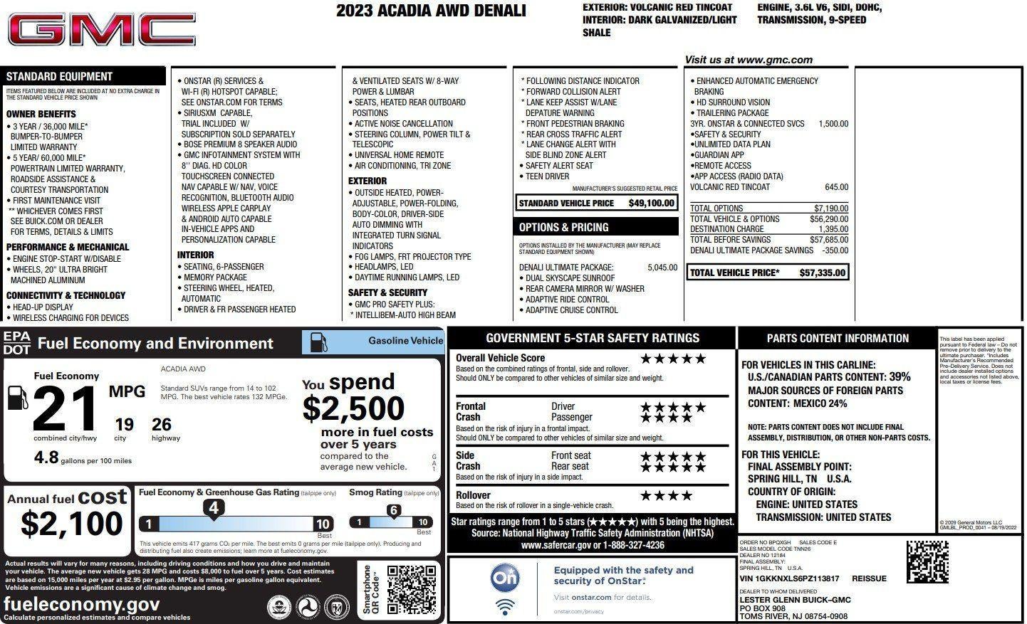 2023 GMC Acadia Denali