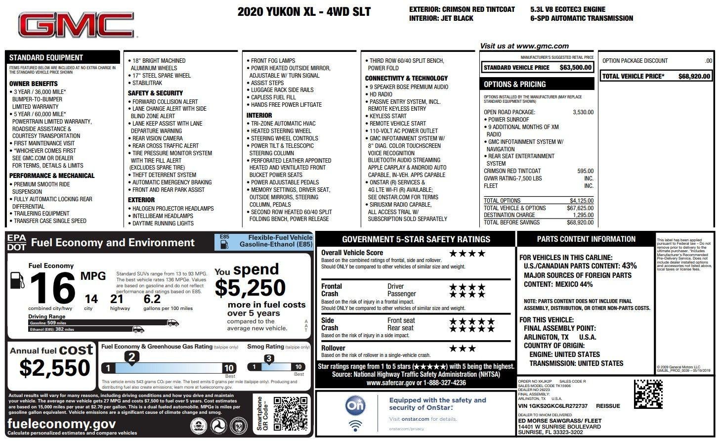 2020 GMC Yukon XL SLT