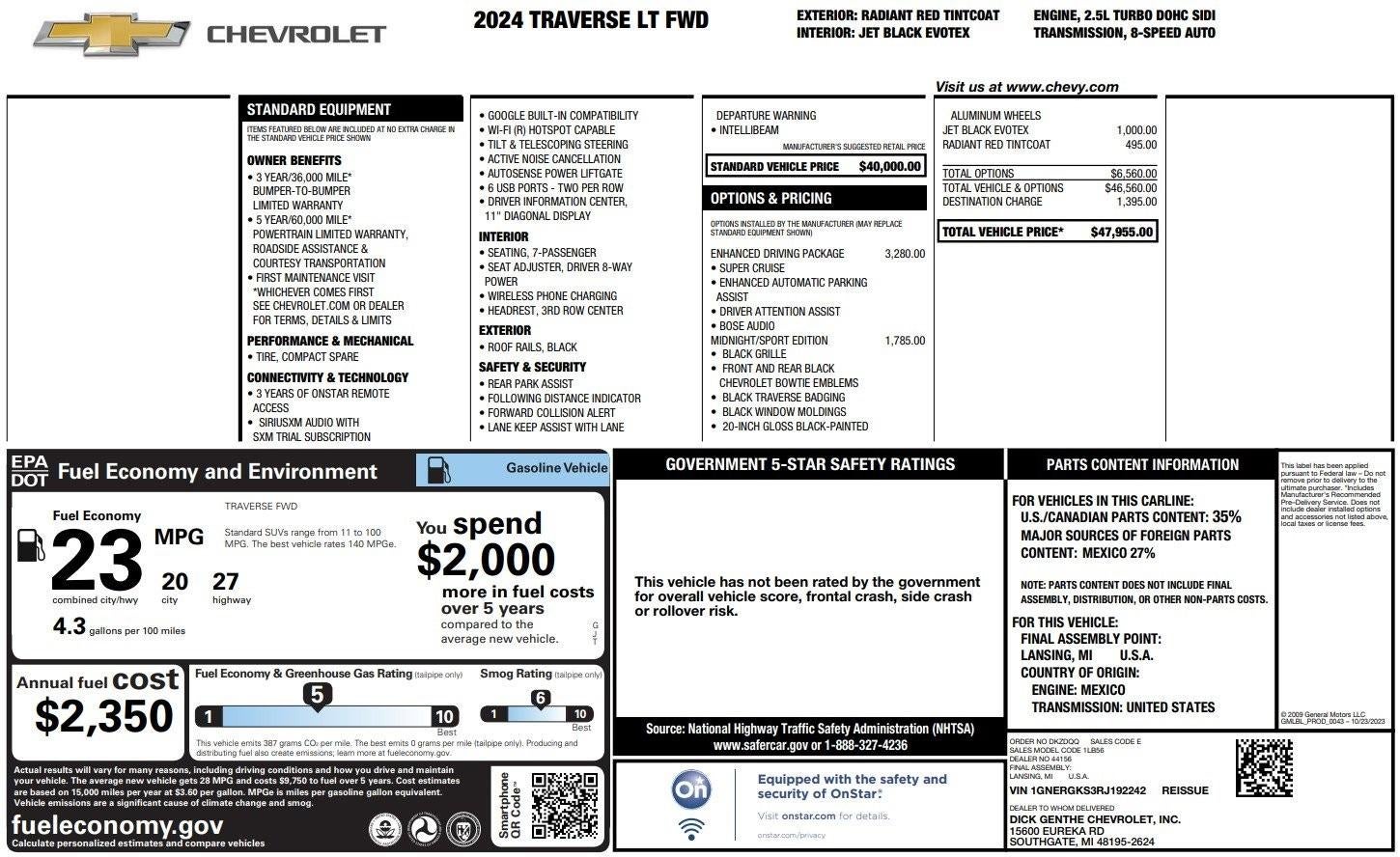 2024 Chevrolet Traverse LT