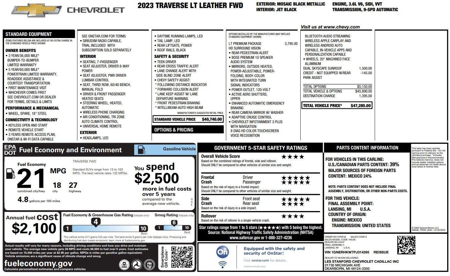 2023 Chevrolet Traverse LT Leather