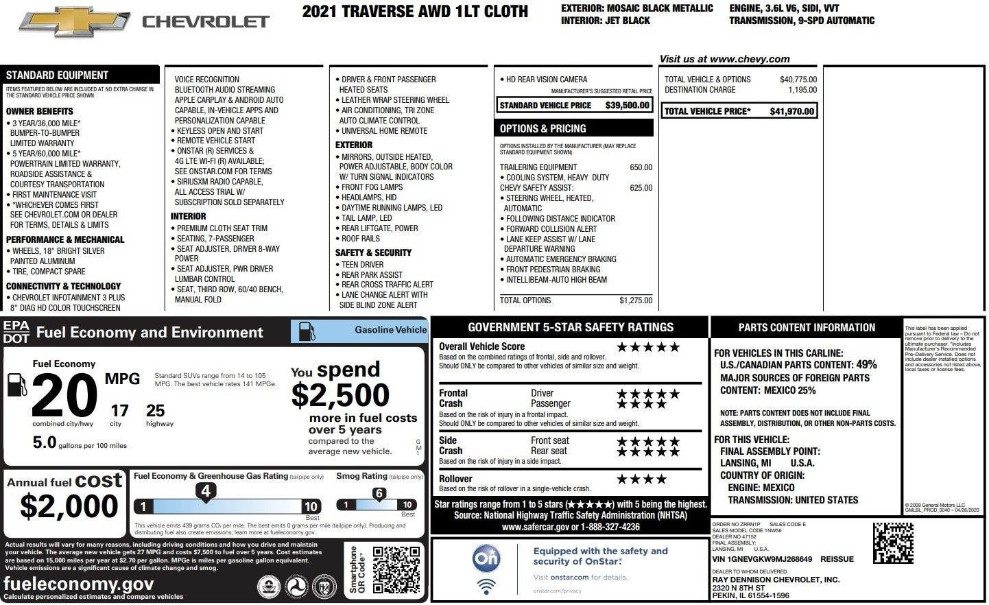 2021 Chevrolet Traverse LT