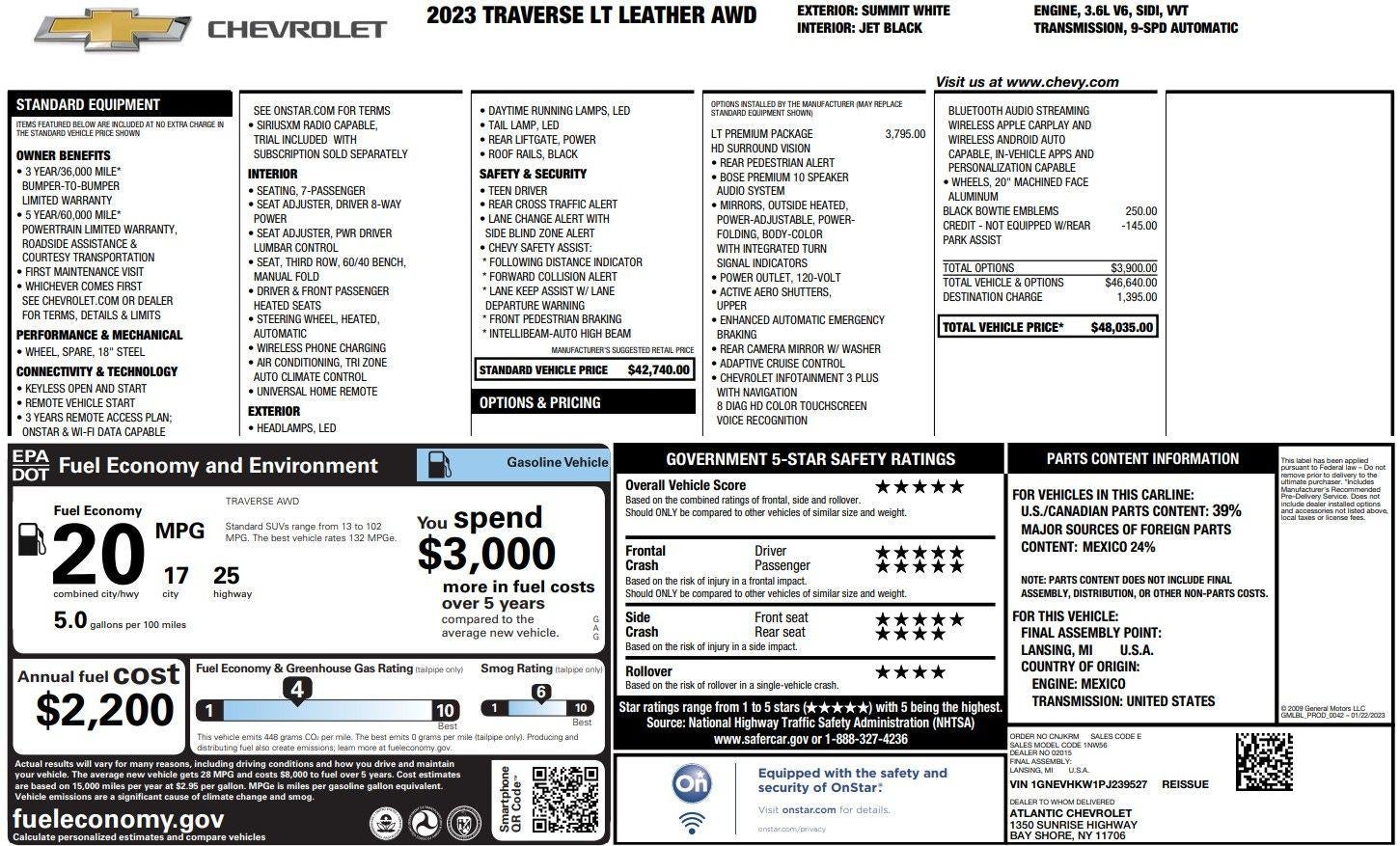 2023 Chevrolet Traverse LT Leather