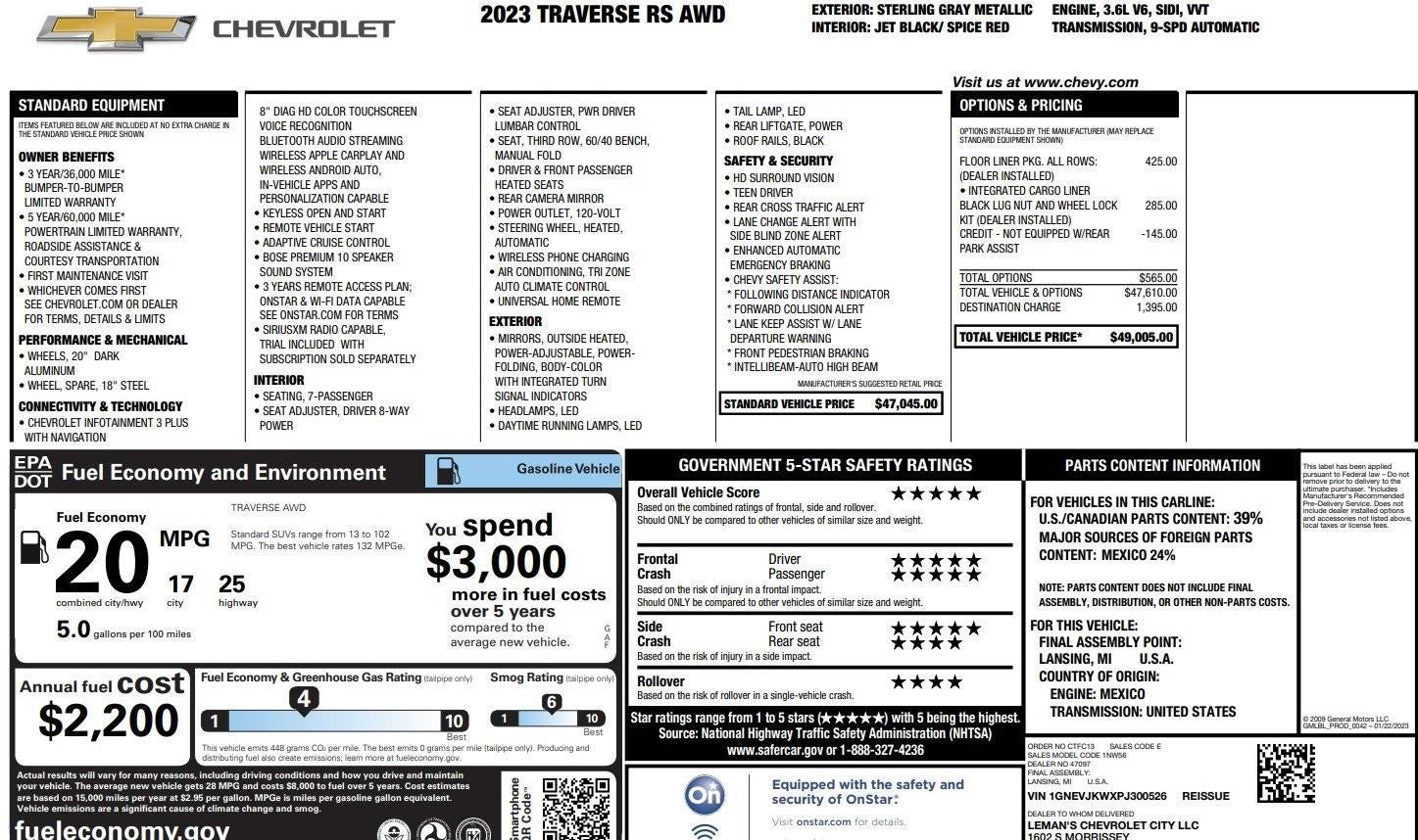 2023 Chevrolet Traverse RS