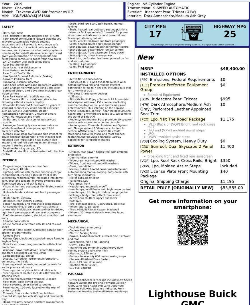 2019 Chevrolet Traverse Premier