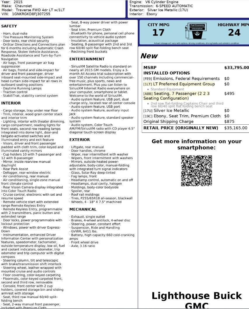2015 Chevrolet Traverse LT
