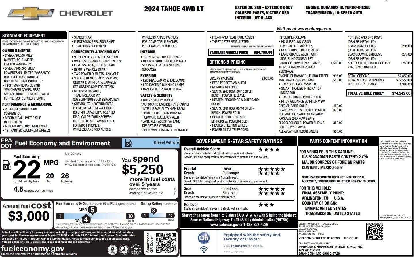 2024 Chevrolet Tahoe LT