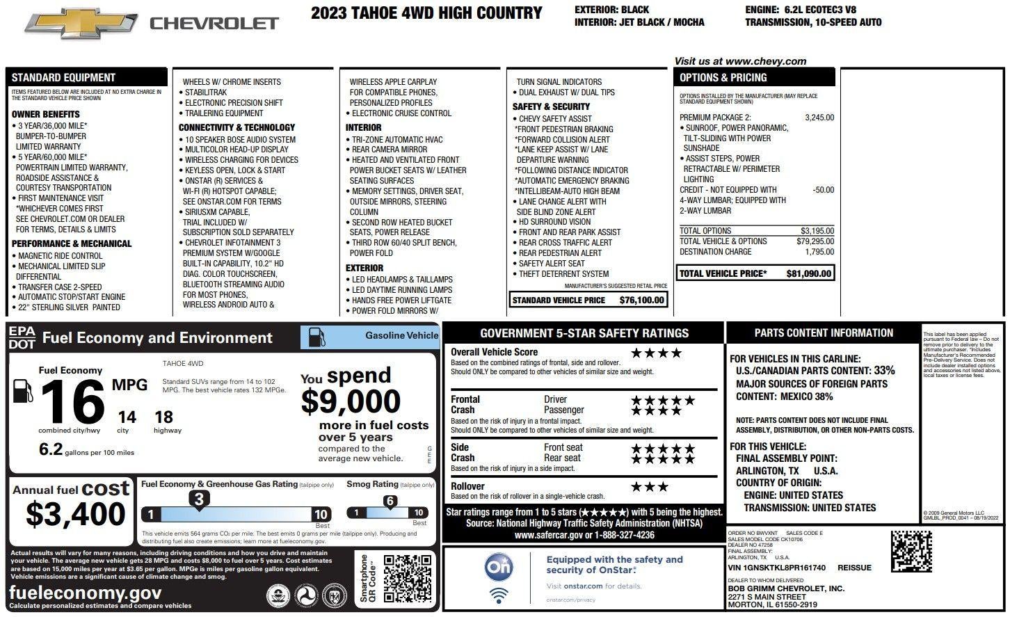 2023 Chevrolet Tahoe High Country