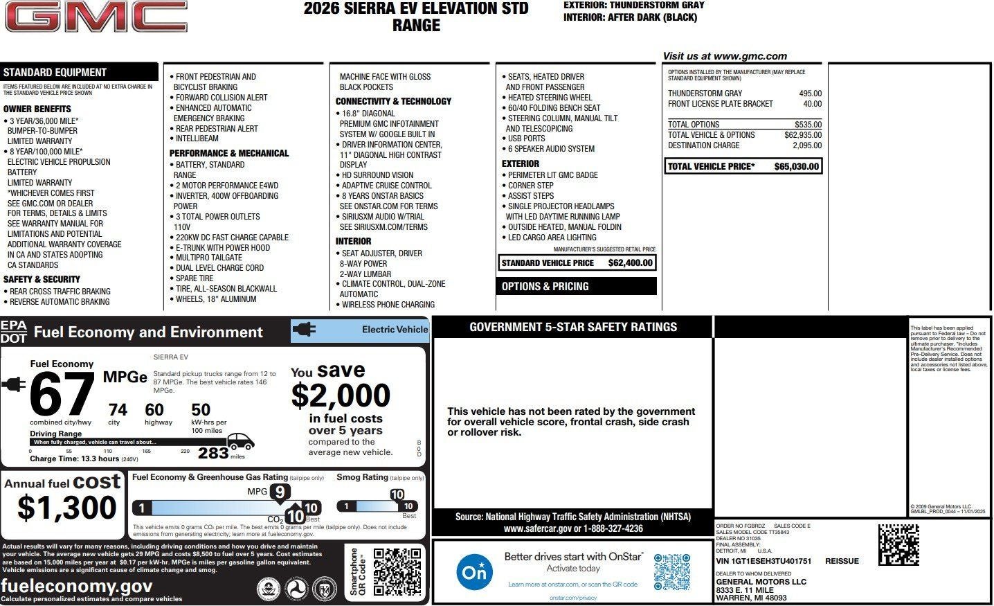 2026 GMC Sierra EV Elevation