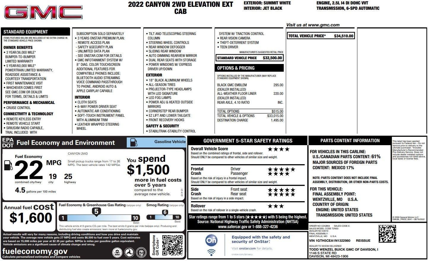 2022 GMC Canyon Elevation