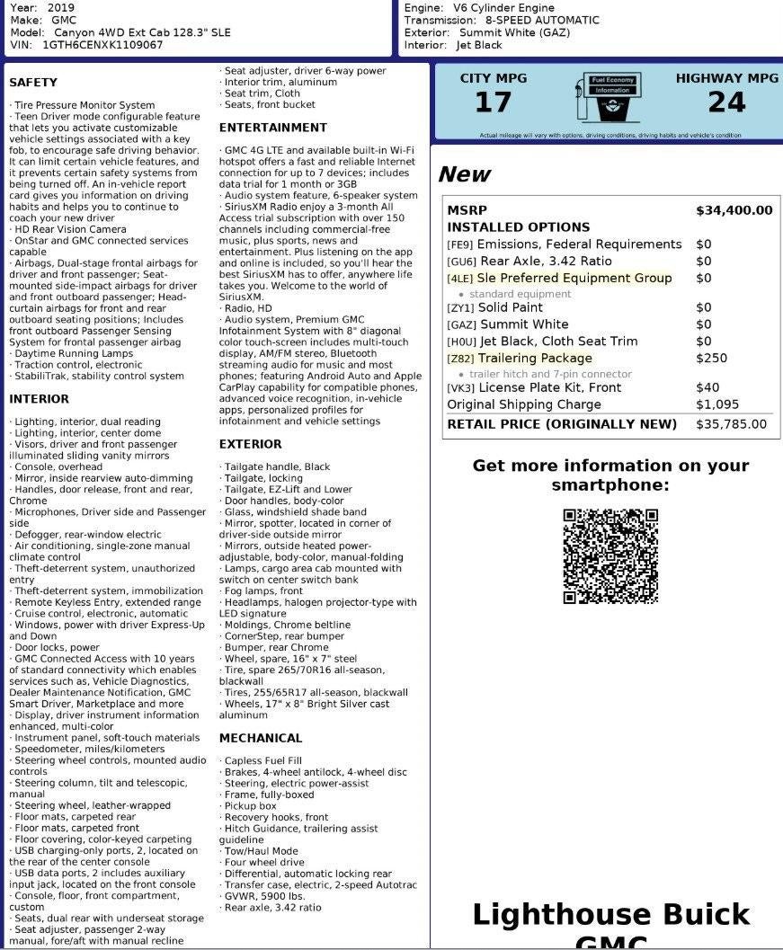 2019 GMC Canyon SLE1