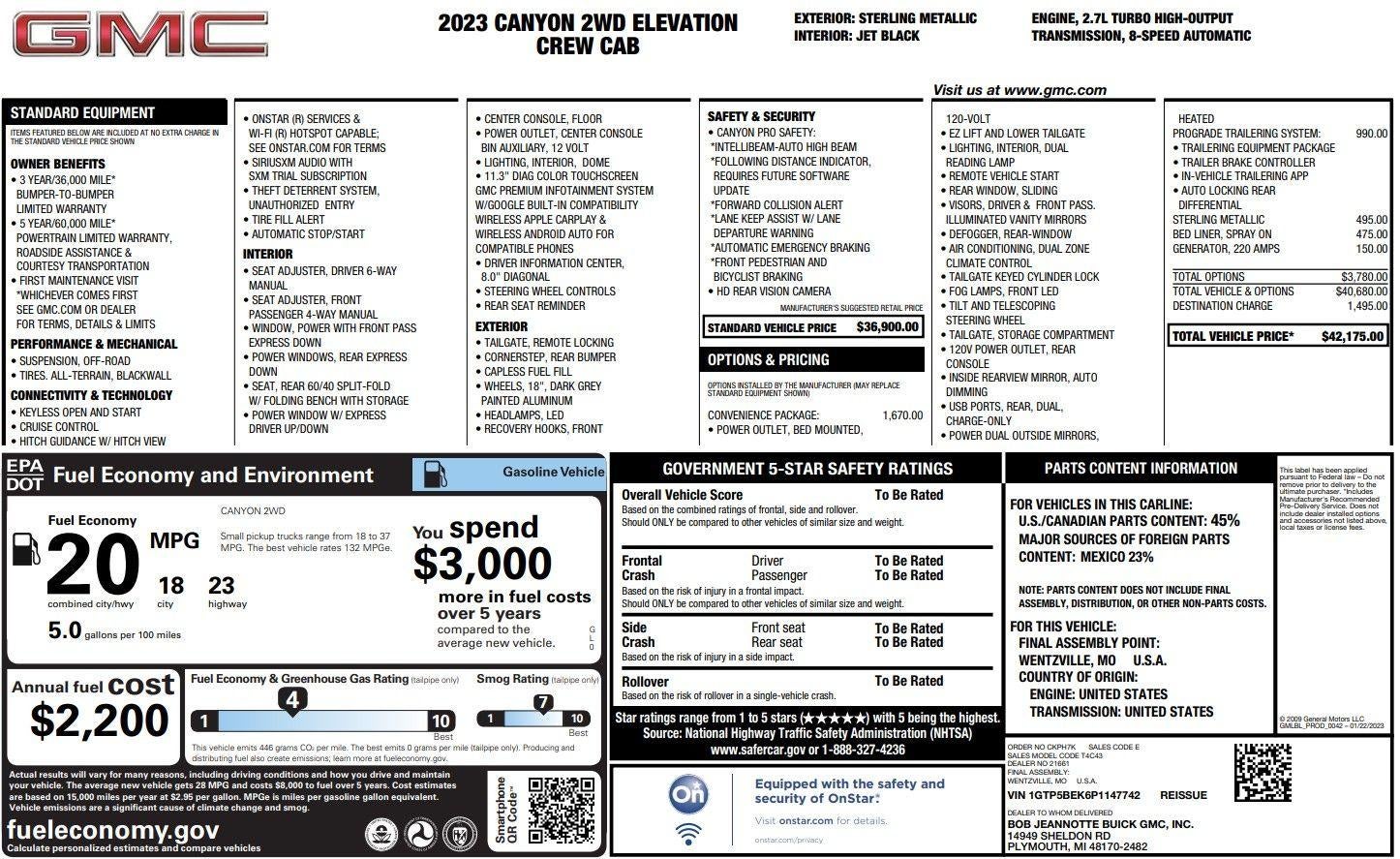 2023 GMC Canyon Elevation