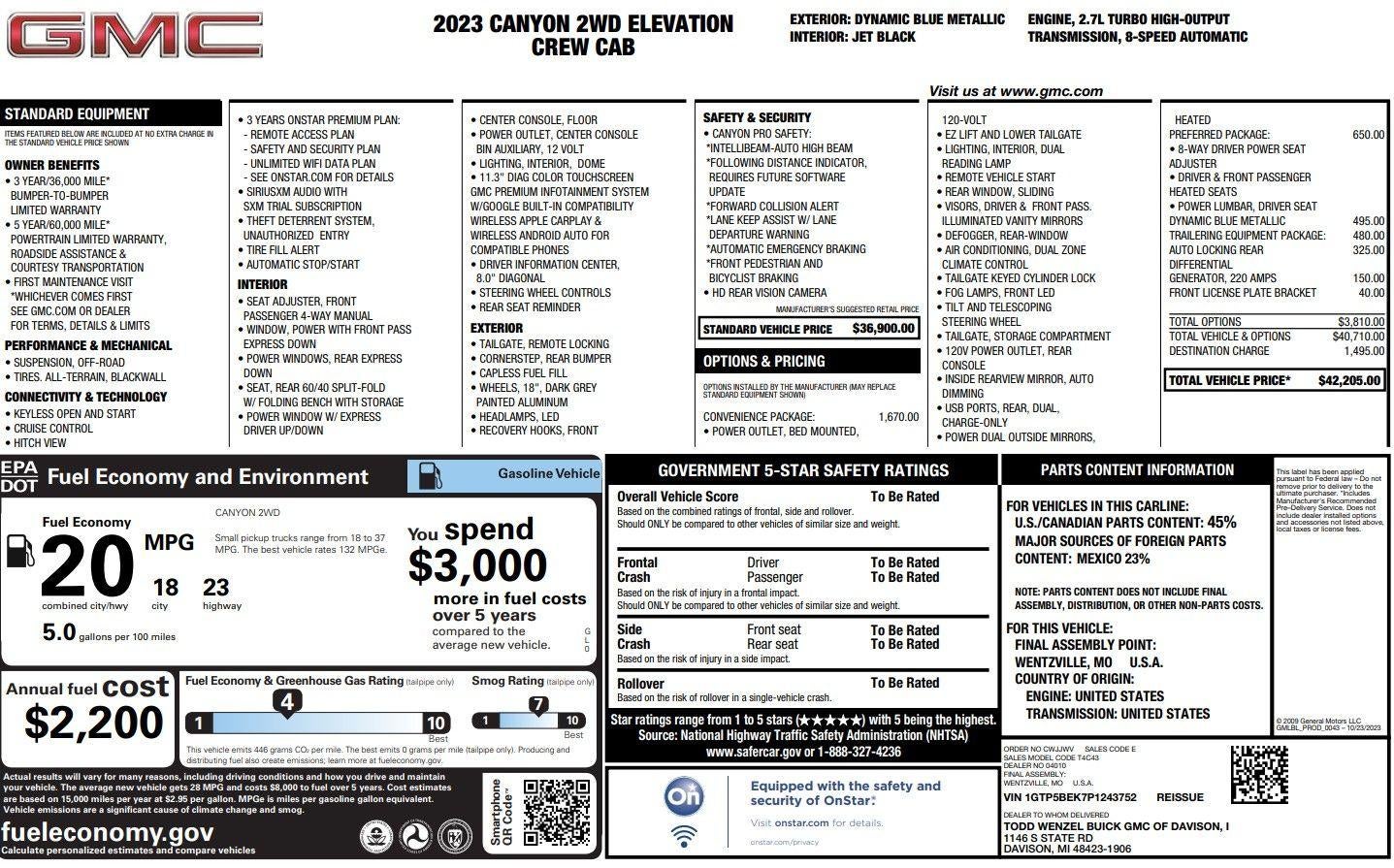 2023 GMC Canyon Elevation
